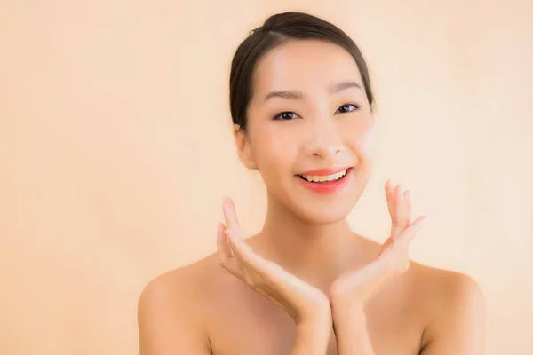 Portrait Beautiful Young Asian Face Woman Beauty Spa Wellness Cosmetic — Stock Photo, Image