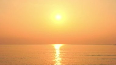 Gün batımında deniz kıyısı çevresinde hindistan cevizi palmiyesi ağacı ya da tatil için gün doğumu