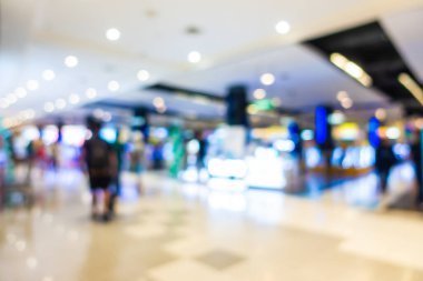 Arkaplan için mağazanın içinde soyut bulanıklık ve defocus alışveriş merkezi iç mimarisi