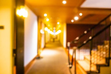 Arka plan için soyut bulanık otel ve lobi iç mimarisi
