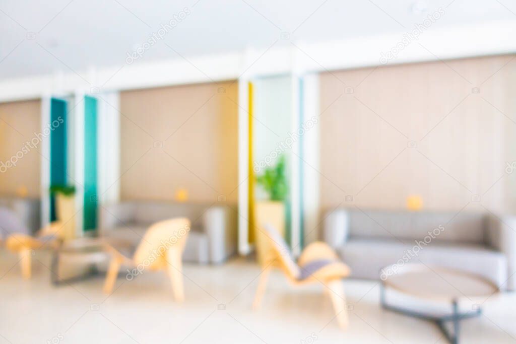 Abstract blur and defocus hotel lobby bar and restaurant interior for background