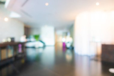 Özet bulanıklık ve arka plan için lüks otel lobisi iç mekanı.