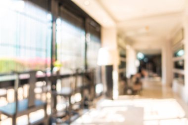 Soyut bulanıklık ve odağını kaybetmiş otel lobisinin iç odası