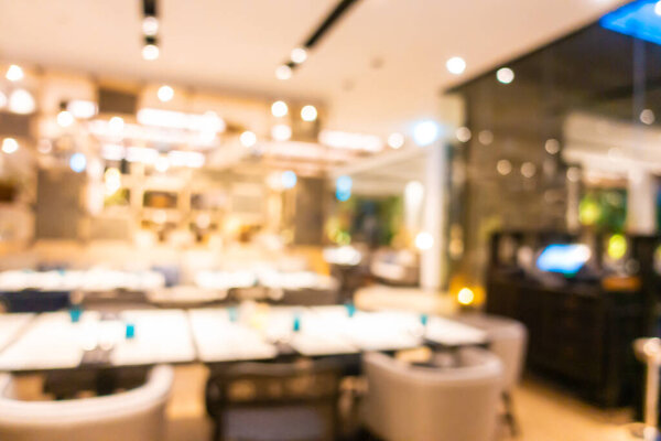 Abstract blur and defocus hotel lobby bar and restaurant interior for background