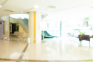 Hasta sulama alanı sağlık geçmişi için olan soyut bulanıklık ve defocus bokeh klinik lobisi