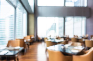 Özgeçmiş için otel içinde soyut bulanık restoran büfesi ve kafe