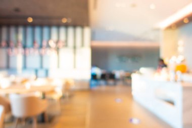 Arka plan için soyut bulanık restoran barı ve kafenin içi