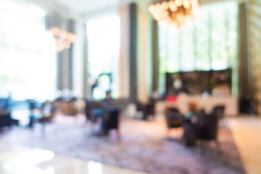 Soyut bulanık otel lobisi arka plan için iç mekan ve salon