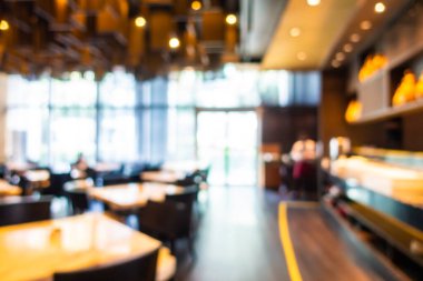Özet olarak, arka plan için otel lobisi, bar ve restoran iç mekanı soyut bulanıklığı.
