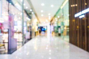 Arkaplan için mağazanın iç kısımlarında soyut bulanıklık ve odaklanmış alışveriş merkezi perakendecisi