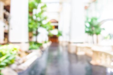 Arka plan için soyut bulanık otel ve lobi iç mimarisi