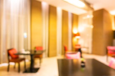 Özet olarak, arka plan için otel lobisi, bar ve restoran iç mekanı soyut bulanıklığı.