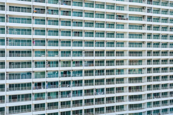 Arquitectura Abstracta Del Edificio Exterior Balcón Con Patrón Ventana Para — Foto de Stock