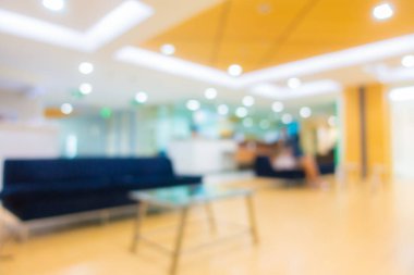 Hasta sulama alanı sağlık geçmişi için olan soyut bulanıklık ve defocus bokeh klinik lobisi