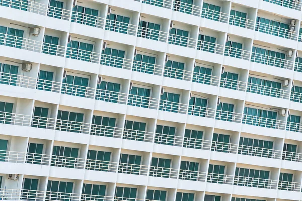 Abstraktní Architektura Exteriéru Budovy Balkon Okenním Vzorem Pro Pozadí — Stock fotografie