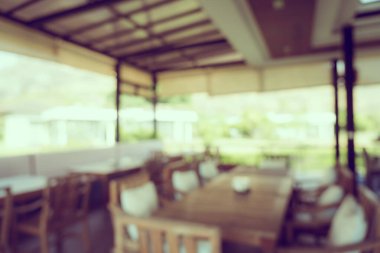 Arka plan için soyut bulanıklık ve kahve dükkanı ve restoran iç mekanı.