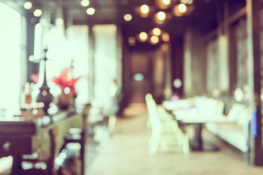 Arka plan için soyut bulanık restoran ve kafenin içi