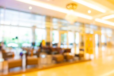 Görüntü bulanıklığı ve arka plan için otel lobisinin dışsal görünümü