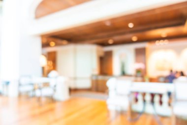 Arka plan için soyut bulanık otel ve lobi iç mimarisi