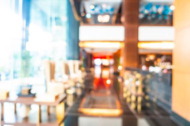 Soyut bulanıklık ve odağını kaybetmiş otel lobisinin iç odası