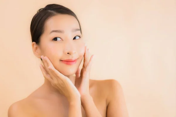 Porträt Schöne Junge Asiatische Gesicht Frau Mit Beauty Wellness Und — Stockfoto