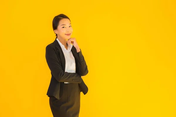 Mooi Portret Jong Bedrijf Aziatische Vrouw Gelukkig Glimlach Veel Actie — Stockfoto