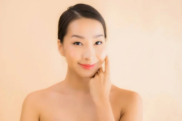 Portrait Belle Jeune Asiatique Visage Femme Avec Beauté Spa Bien — Photo