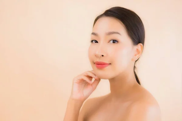 Portrait Belle Jeune Asiatique Visage Femme Avec Beauté Spa Bien — Photo