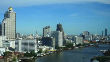 Bangkok şehri güneşli bir günde ufuk çizgisi, Tayland