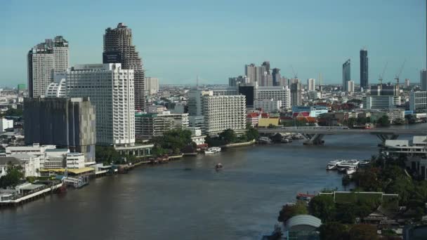 Панорама Бангкока Солнечный День Таиланд — стоковое видео