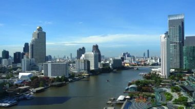 Bangkok şehri güneşli bir günde ufuk çizgisi, Tayland