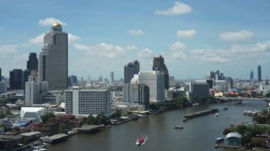 Bangkok şehri güneşli bir günde ufuk çizgisi, Tayland