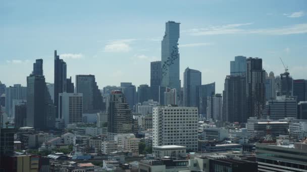 Ciudad Bangkok Skyline Día Soleado Tailandia — Vídeos de Stock