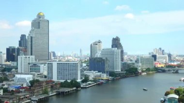 Bangkok şehri güneşli bir günde ufuk çizgisi, Tayland