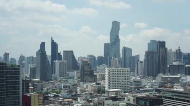 Bangkok şehri güneşli bir günde ufuk çizgisi, Tayland