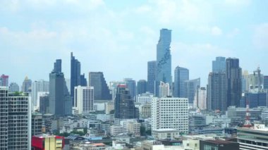 Bangkok şehri güneşli bir günde ufuk çizgisi, Tayland