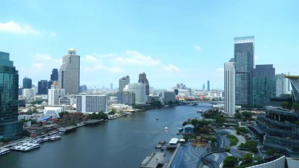 Bangkok Şehri Güneşli Bir Günde Ufuk Çizgisi Tayland — Stok video