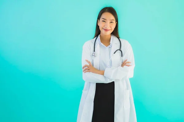 Retrato Hermosa Joven Asiática Médico Asiático Mujer Trabajo Clínica Hospital — Foto de Stock