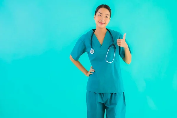 Portrait Beautiful Young Asian Doctor Woman Happy Smile Work Hospital — Stock Photo, Image