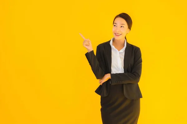 Mooi Portret Jong Bedrijf Aziatische Vrouw Gelukkig Glimlach Veel Actie — Stockfoto