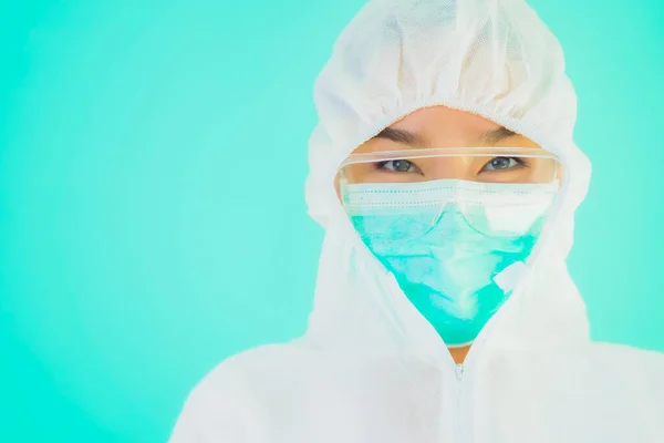 Retrato Hermosa Joven Asiática Médico Mujer Usar Ppe Equipo Protección —  Fotos de Stock