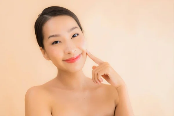 Portrait Belle Jeune Asiatique Visage Femme Avec Beauté Spa Bien — Photo