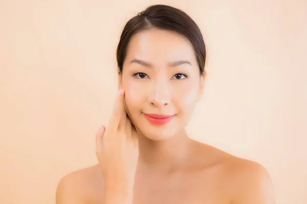 Porträt Schöne Junge Asiatische Gesicht Frau Mit Beauty Wellness Und — Stockfoto