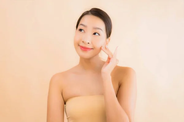 Porträt Schöne Junge Asiatische Gesicht Frau Mit Beauty Wellness Und — Stockfoto