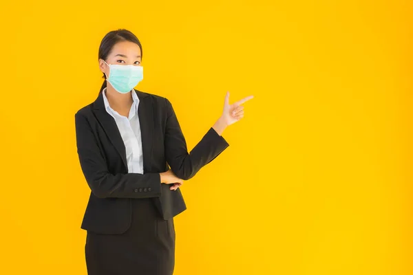 Retrato Hermosa Joven Negocio Asiático Mujer Usar Máscara Para Proteger — Foto de Stock