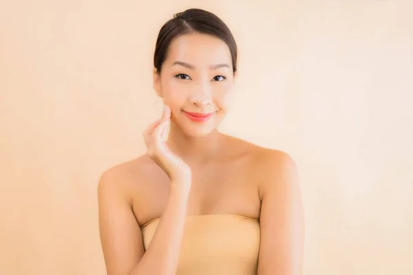 Porträt Schöne Junge Asiatische Gesicht Frau Mit Beauty Wellness Und — Stockfoto