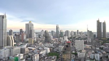 Bangkok şehri güneşli bir günde ufuk çizgisi, Tayland