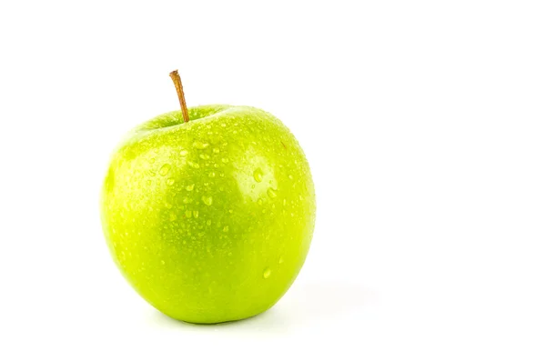 Зеленый яблоко изолированный белый фон — стоковое фото