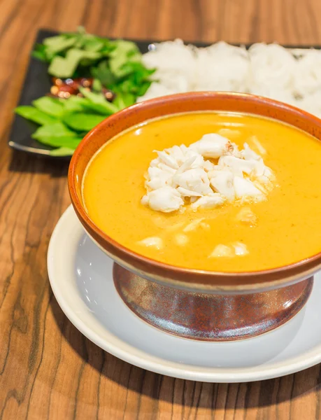 Nudeln Fisch Curry Krabben — Stockfoto