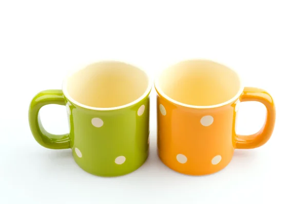 Tasse de couleur isolé fond blanc — Photo